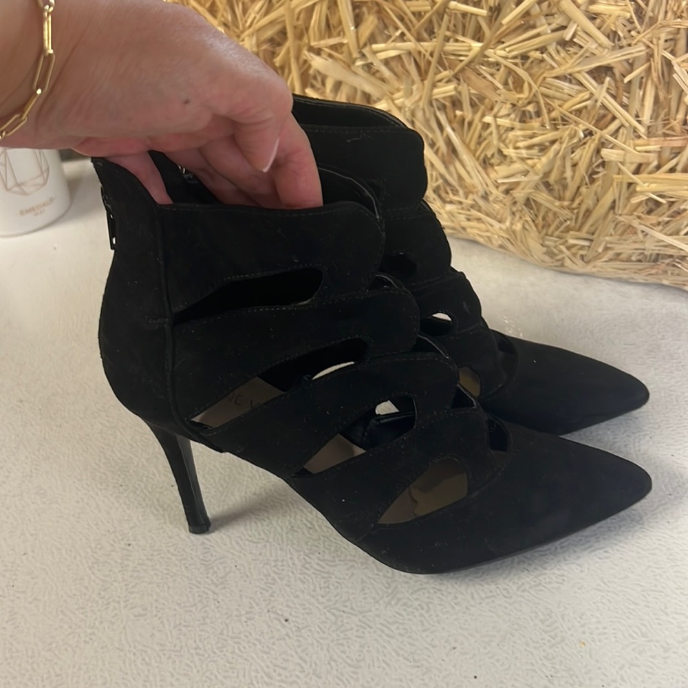Nine West suede cut - out heels